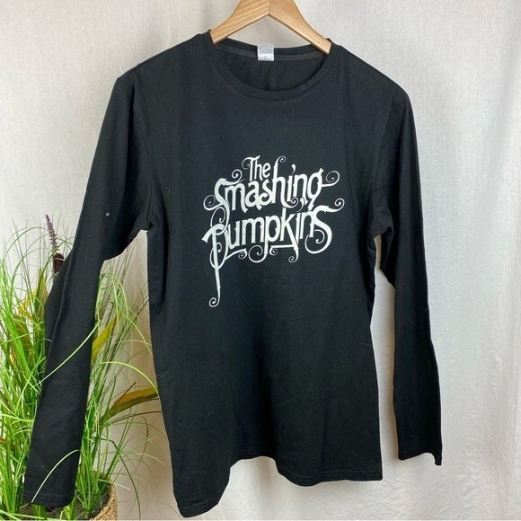 Smashing Pumpkins Black Long Sleeve Graphic Print Tee T Shirt M - Picture 1 of 4